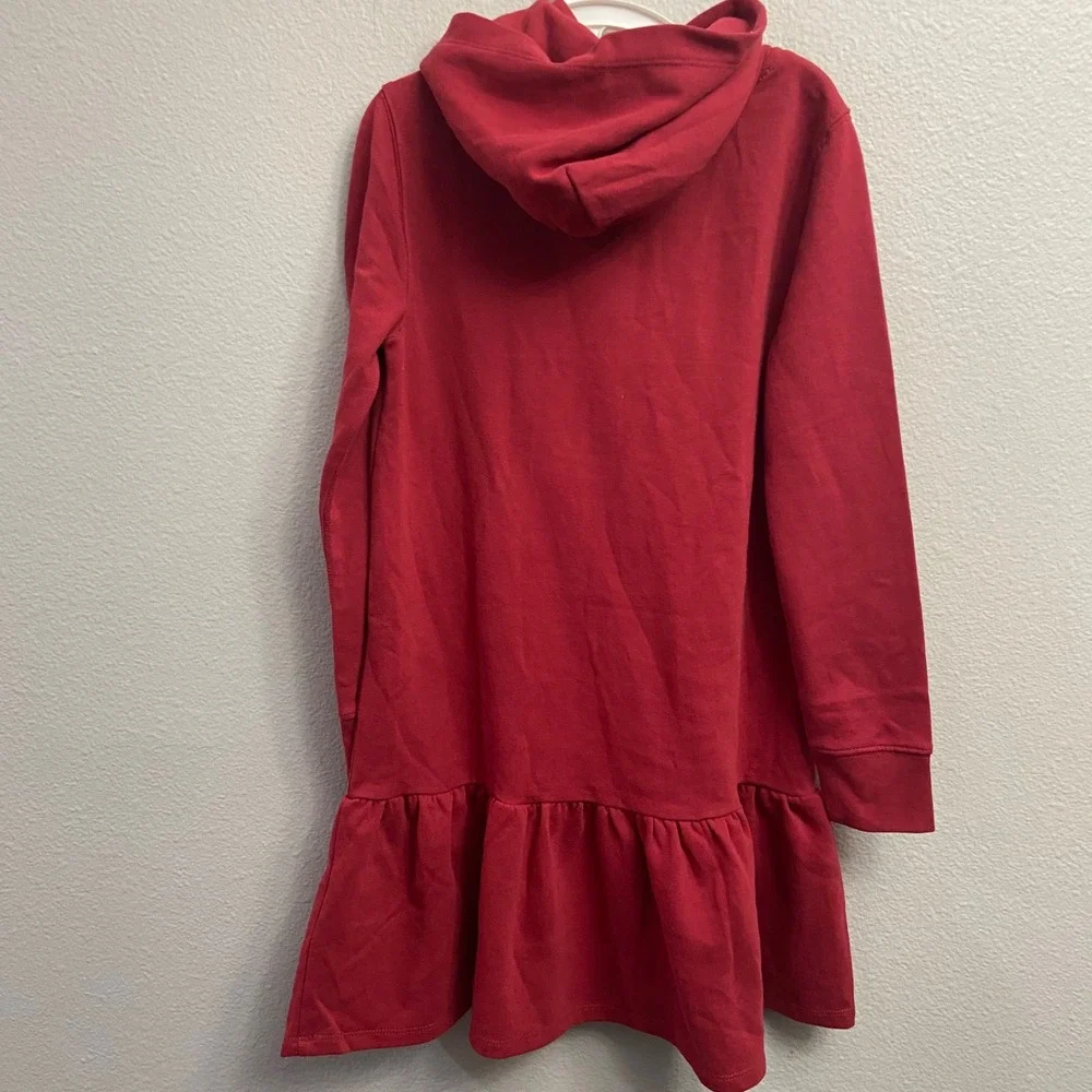 Ralph Lauren Kids Girls Red Polo‎ Logo Fleece Hoodie Dress Size L 12-14 NWT